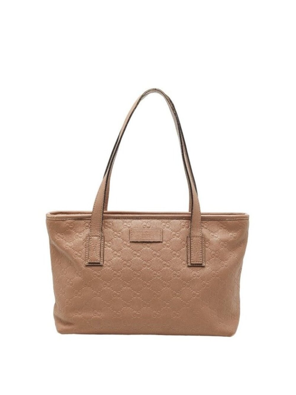 Gucci Guccissima Tote Bag Handbag Beige Leather